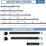 Yeabett 48-226cm Extendable Curtain Rod No Drilling Black view 2