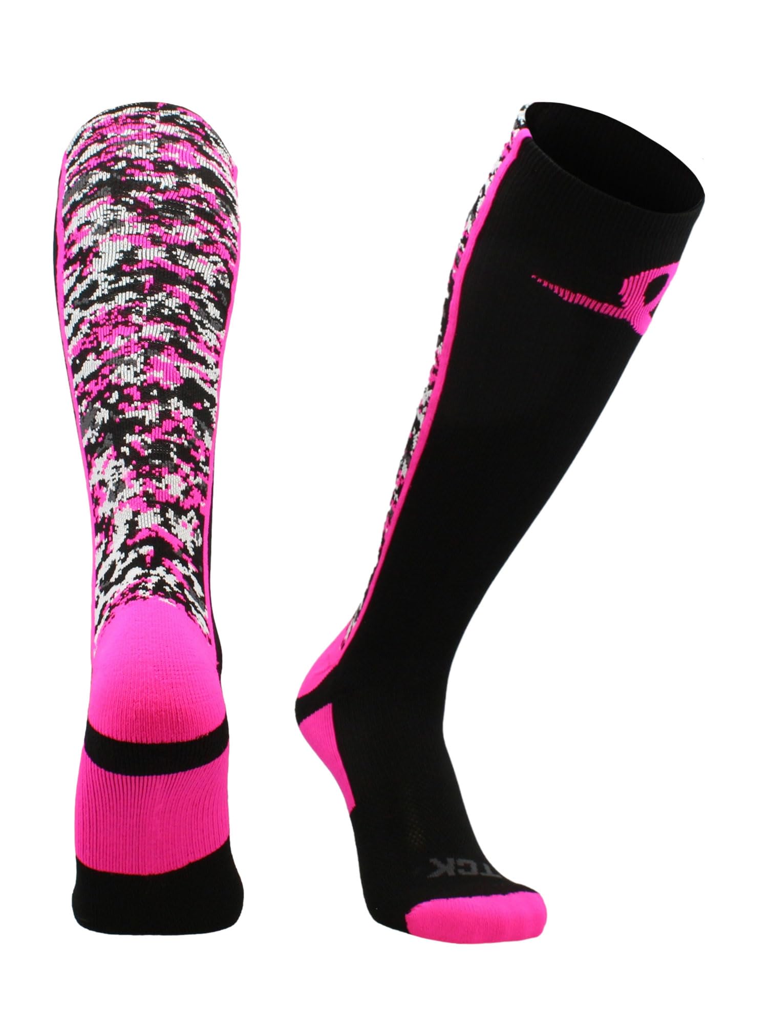 Calcetines digitales Camo Aware sobre la pantorrilla (negro/rosa neón, mediano)