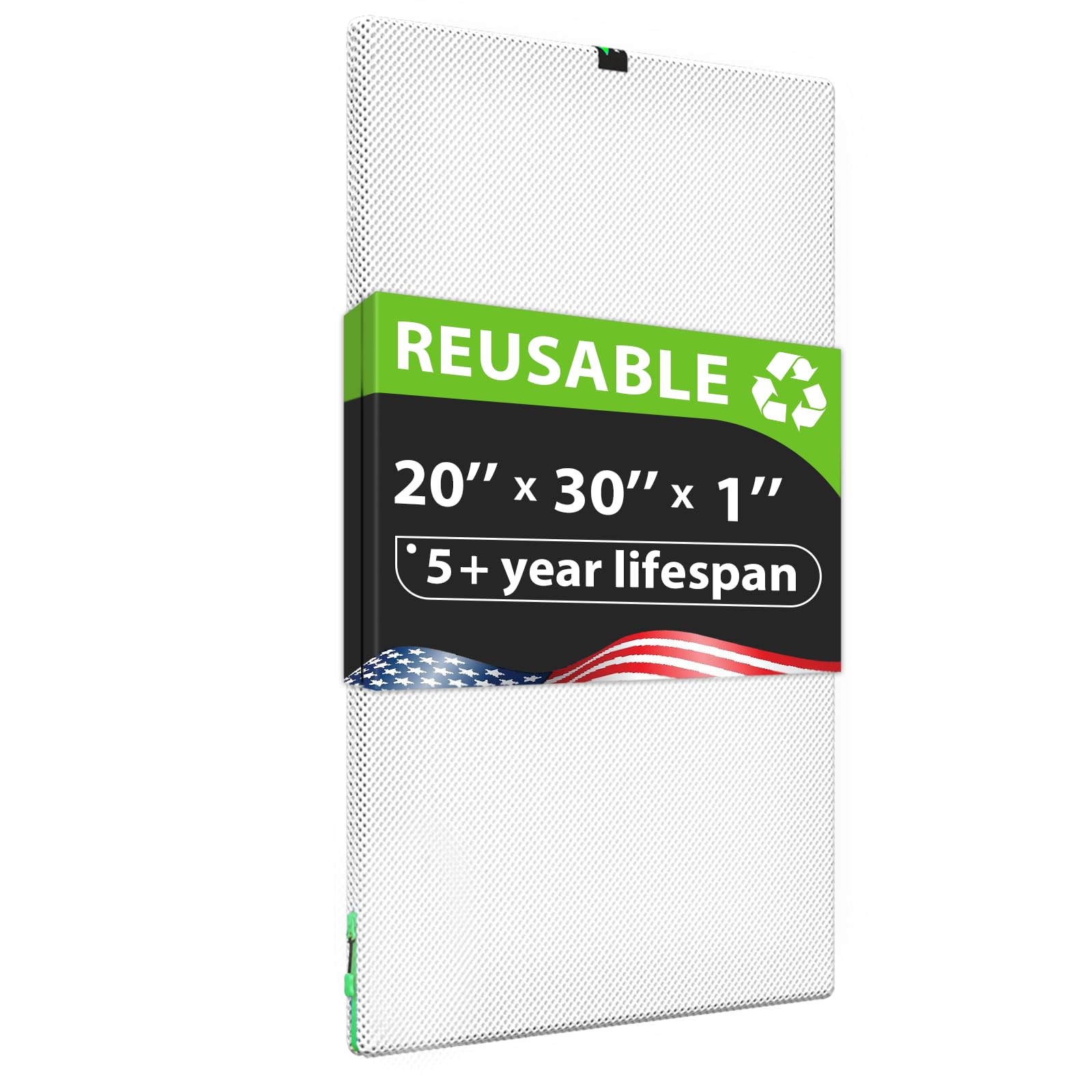 Reair 20x30x1 Air filter, Washable and Reusable Air Filter 20x30x1 for AC HVAC Furnace, MERV 8 Air Filters Machine Washable & Dryer Friendly, AC Furnace Air Filter Image