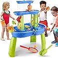 Jugana Water Table for Toddlers 1-3 - Outdoor Kids Water Table - Sand Sensory Table Beach Summer Toys Sandbox 3-Tier Activity Table Outdside Water Toys Splash Table for Toddlers 3-5 4-8 Kids