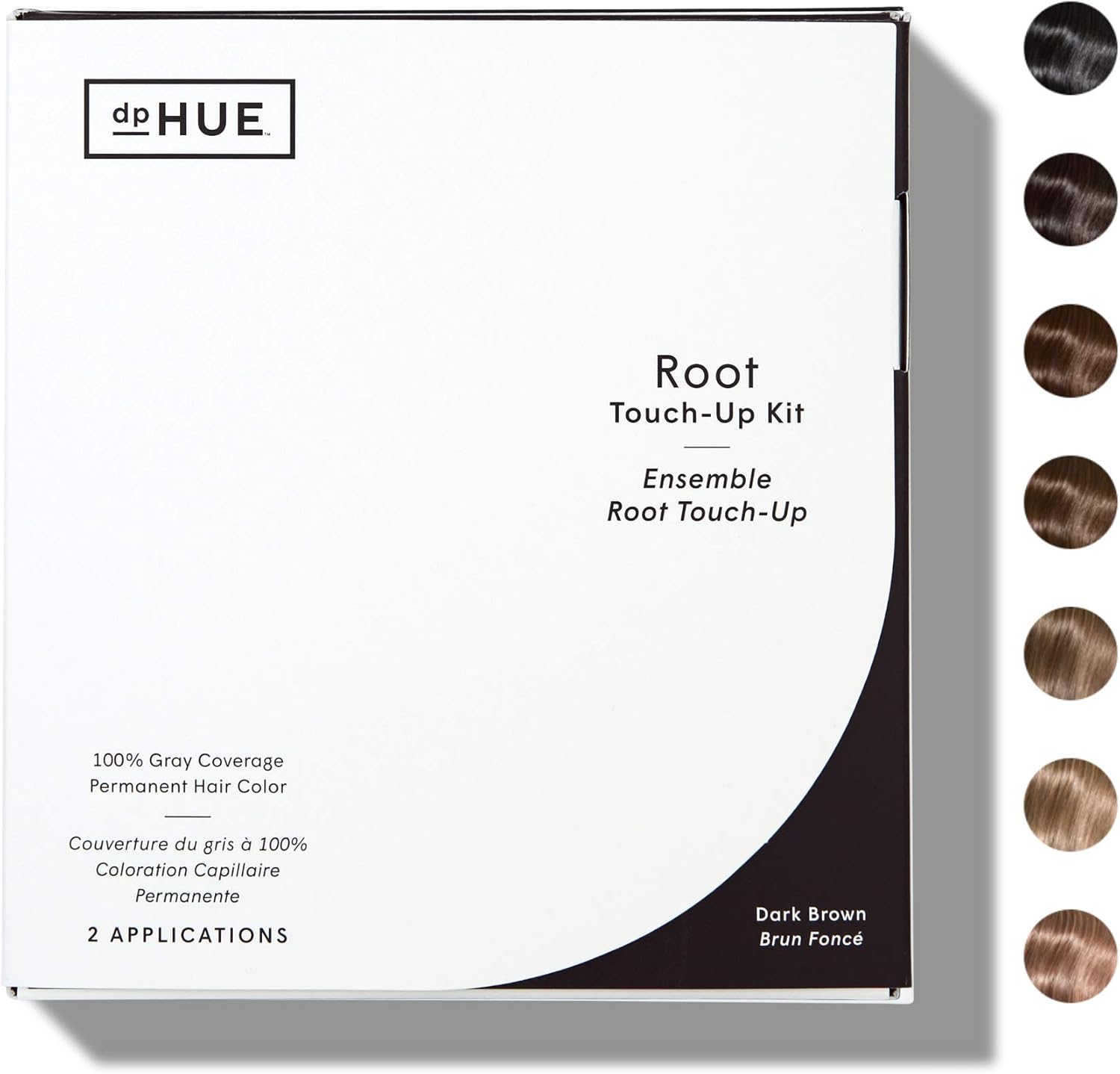 dpHUE Root TouchUp Kit Dark Brown, 2 Applications Permanent Grey