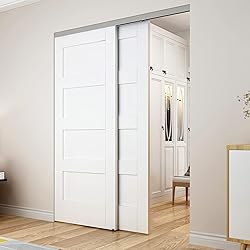 DIYHD 72" Ceiling Mount Bypass Sliding Door