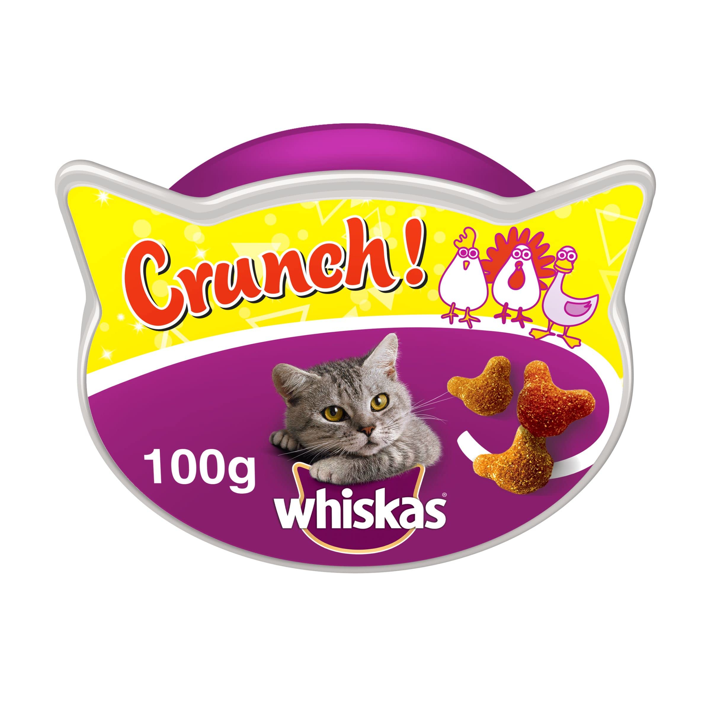 Whiskas Crunch 10 Packets, Cat Treats for Adult Cats with a Mix of Delicious Chicken, Turkey and Duck, Pack of 10 (10 x 100 g) โ image 1