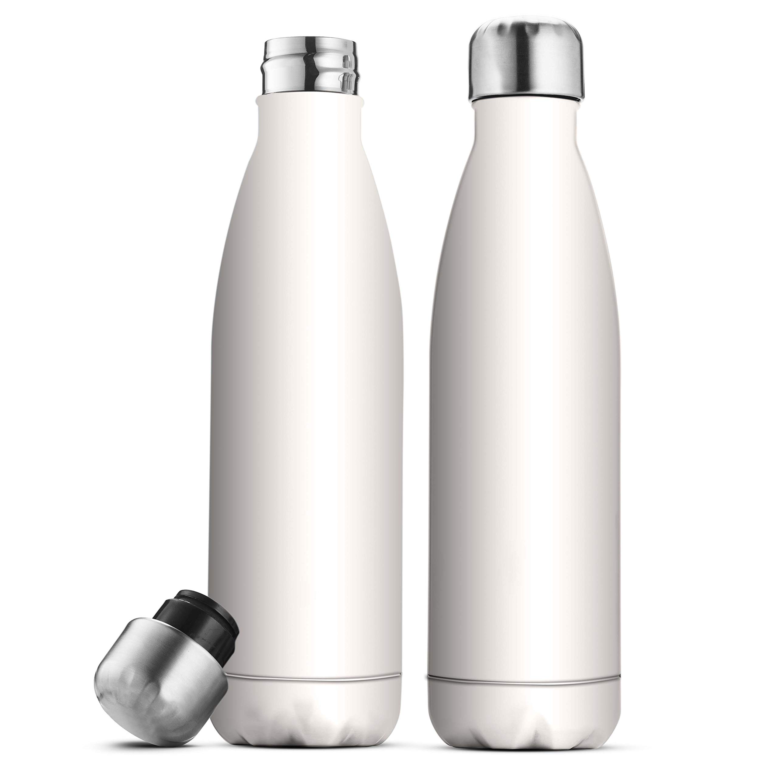 Triple Insulated Stainless Steel Water Bottle Set - 500ml Insulated, Leakproof Travel Bottles Keep Hot & Cold - BPA-Free Reusable Flask