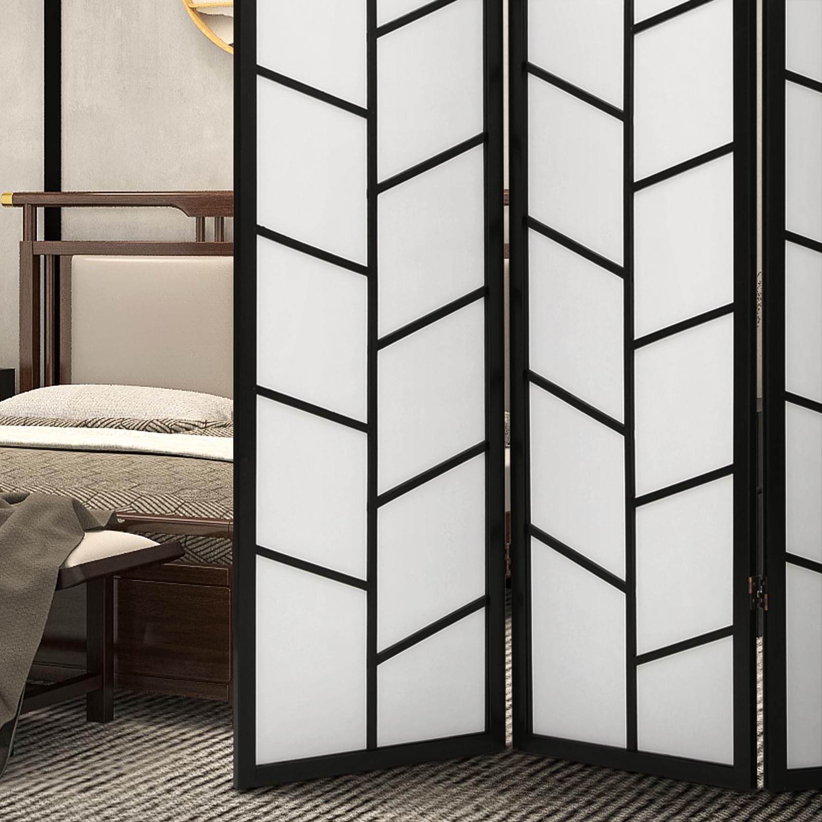 Komplex Screen Divider BRIGHTORIA 3-Panel Screen Room Divider 70.5Inch Modern Japanese Privacy ...