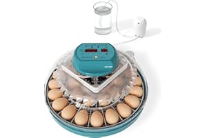 Hethya Egg Incubator, Intelligent Incubator for Chicken Eggs with Automatic Humidity Control and Egg Turning, Temperature control, 30 Eggs Incubator for Hatching Eggs&Quail egg with Egg Candler