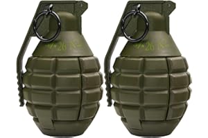 Disratw M26A2 Airsoft Grenade Toys 2pcs - Tactical CS Battle Game Toy Hand Grenades With Pull Ring for Age 14+ - Plastic Role Play Model Prop