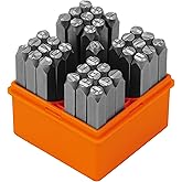 HORUSDY 37-Piece Easy-to-Pick Metal Letter & Number Stamp Set, 1/4” (6mm), Includes Star Symbol, Letter Punch Set for Jewelry, Metal, Leather & DIY Stamping