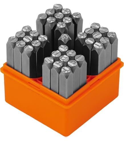 OWDEN Professionele 36 Stalen Metalen Stempel Set, (1/4) 6 mm, Staal Nummer en Letter Punch Set, Legering Staal Gemaakt HRC 58-62 voor Sieraden Craft Stempelen OWDEN Professionele 36 Stalen Metalen Stempel Set, (1/4) 6 mm, Staal Nummer en Letter Punch Set, Legering Staal Gemaakt HRC 58-62 voor Sieraden Craft Stempelen