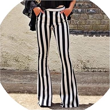 vertical striped flare pants