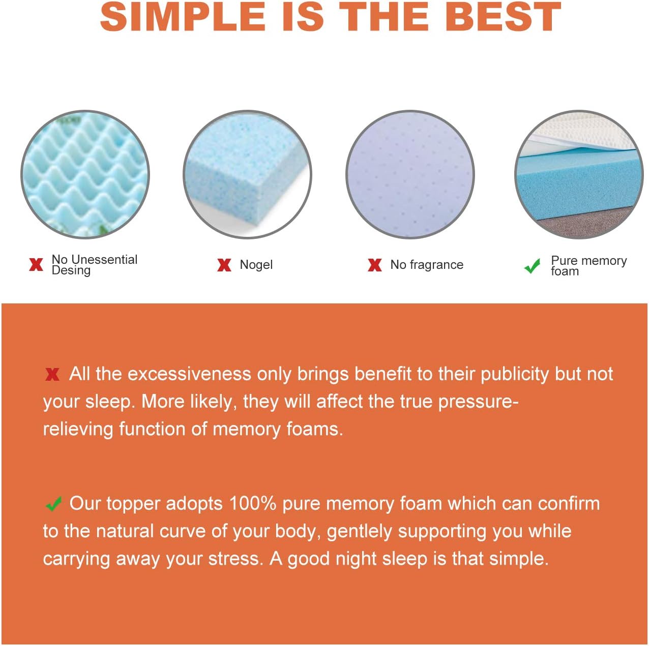 OYT Full Size Mattress Topper,3 Inch Gel Memory Foam Mattress Topper for Cooling Sleep & Pressure Relieving,Mattress Pad in a Box with with Removable & Washable Cover, CertiPUR-US Certified: Kitchen & Dining