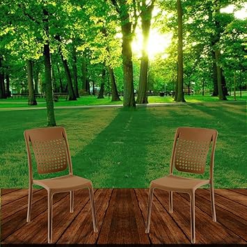 Spinecare Series 2109 - By Italica Furniture With Ergonomically Designed Swingback For Complete Back Support. For Indoor, Outdoor, Restaurant, Classroom And Dining Room (Matte Finish, Camel, Set of 2)