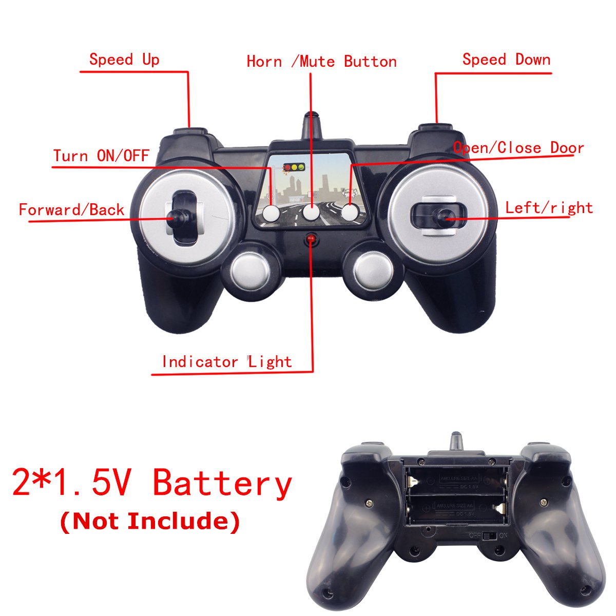 Hugine 2.4G RC Bus With Opening Doors And Realistic Sounds 6 Channel Remote Control City Bus Express Bus School Bus Rechargeable Toy For Kids (Blue)