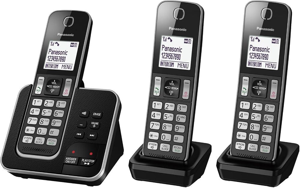 Panasonic KX-TGD623 Cordless Phone with Call Block, Digital Answering Machine,