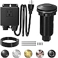 Joinfworld Garbage Disposal Air Switch Kit Waterproof Garbage Disposal Button Kit with Long Garbage Disposal Switch Matte Black - UL Listed