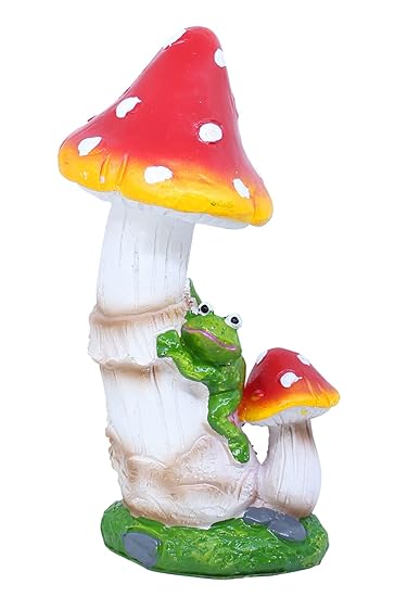 TIED RIBBONS Large Garden Decoration Resin Mushroom Statue | Garden Decoration Items for Balcony | Garden Decor Items | Outdoor Decoration Items for Balcony | Christmas Decoration Items