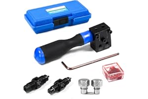 SMOTIVEPRO 7-Piece Brake Line Flaring Tool Kit, 3/16" 1/4" SAE Double Flare Tool, Creates 45° Single Double Bubble Flares for Vehicle Brake Hydraulic Line Repair