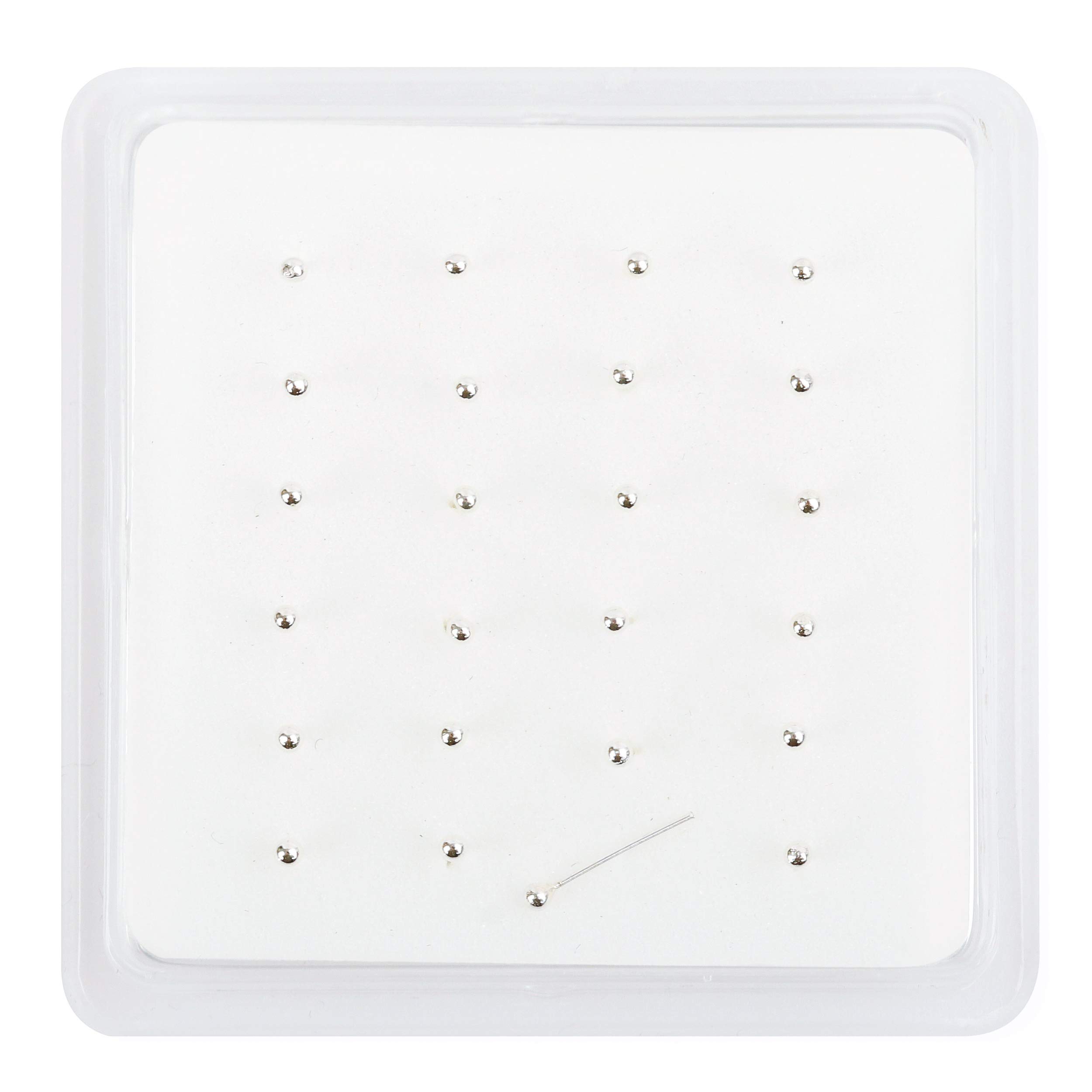 Pack of 24 Solid 925 Sterling Silver Silver ball Nose Studs