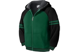 LLdress Boys Hoodie Kids Fleece Sherpa Lined Jacket Youth Zip Up Heavyweight Hooded Sweatshirt Teen Winter Warm Coat