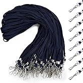 koorito 50 Pcs Badge Lanyards Flat Lanyards for ID Badges Bulk lanyard with Swivel J Hook Clip for Office Worker, Student, Teacher (Deep Blue)