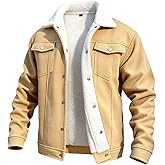 GINGTTO Mens Corduroy Jacket Fleece Lined Trucker Sherpa Winter Coat