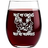 POURWARE INKED Funny 15oz Stemless Wine Glass – Wine Gifts for Women, Mom & Friends – Cute Birthday or Mother’s Day Gift for Wine Lovers