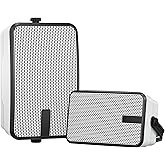 MWAU Outdoor Bluetooth Speakers 400w for Garage, Patio, Porch, Gazebo, Soffit, Entertainment Room. Wall Mount Speaker, Wireless Sync Up to 100 Speakers, IPX5 Waterproof (2 Pcs)
