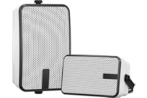 MWAU Outdoor Bluetooth Speakers 400w for Garage, Patio, Porch, Gazebo, Soffit, Entertainment Room. Wall Mount Speaker, Wireless Sync Up to 100 Speakers, IPX5 Waterproof (2 Pcs)