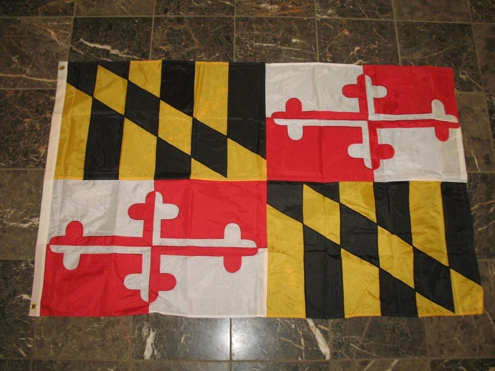 3x5 Maryland MD State Embroidered Sewn 210D Nylon Flag 3'x5' Banner with Grommets