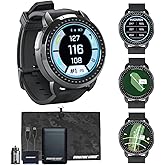 Bushnell Golf iON Elite GPS Smartwatch (Black) | 38,000 Courses, Slope Compensation, Hazard Info, Color Touchscreen, Distance Calculator, Magnet Mount, Scorekeeping | Signature Series Power Bundle