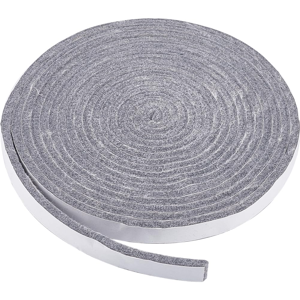 GORGECRAFT 4.5Ms Gasket Seals 12.5 x 4mm High Temp Grill Sealer Gasket Replacement Self Stick Felt High Heat BBQ Gasket Tape Chef for Efficient Cooking BBQ Lid Gray