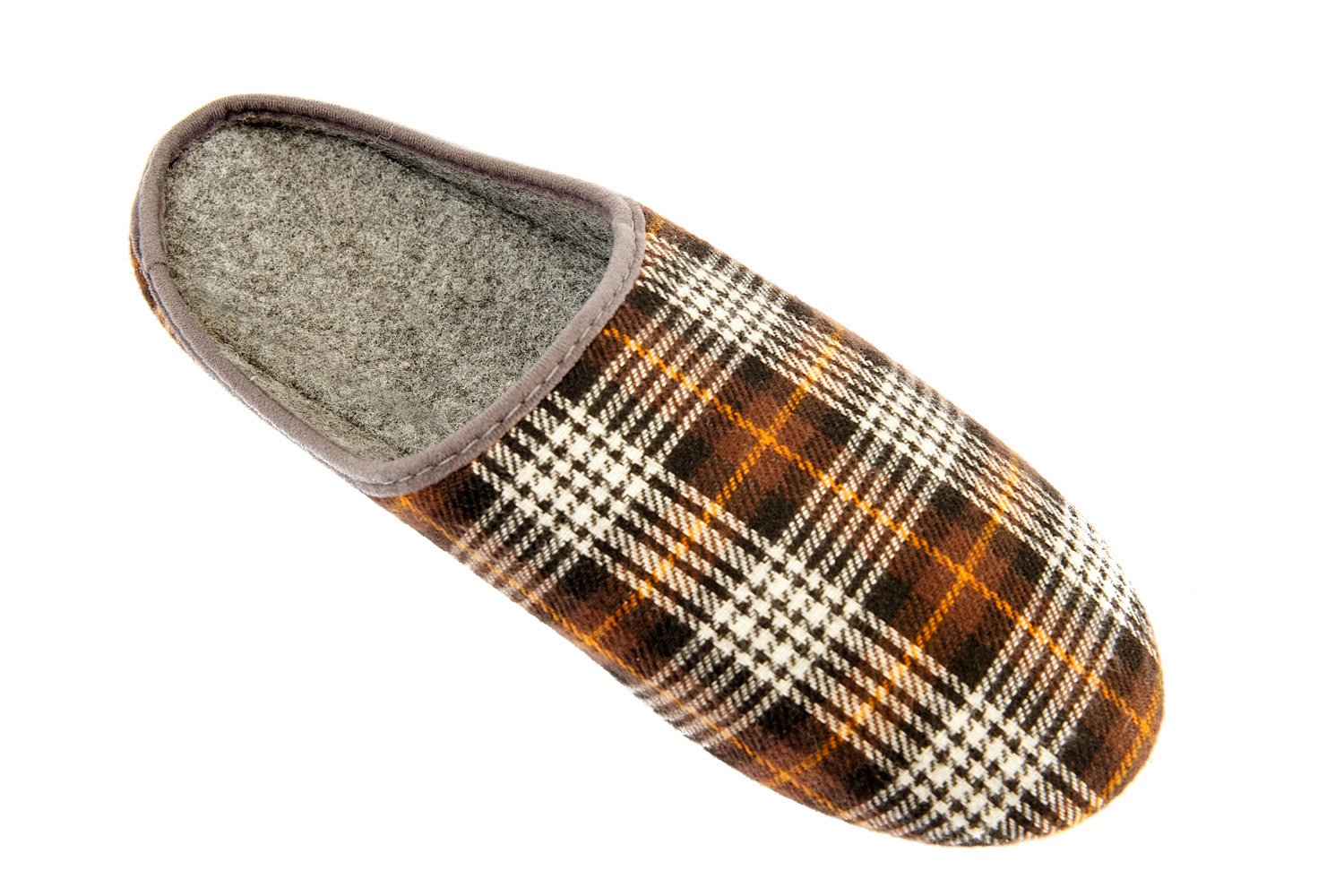 Filzpantoffeln Hausschuhe aus Filz mit Gummisohle Filzlatschen Soft für Herren Gitter Braun Dunkelblau Grau Apreggio (45, Braun)