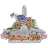 Washington, D.C. Magnet by Classic Magnets, 3D Rubber Vintage-Style Collectible Souvenirs and Gifts Made in the USA, 4.4" x 3.6"