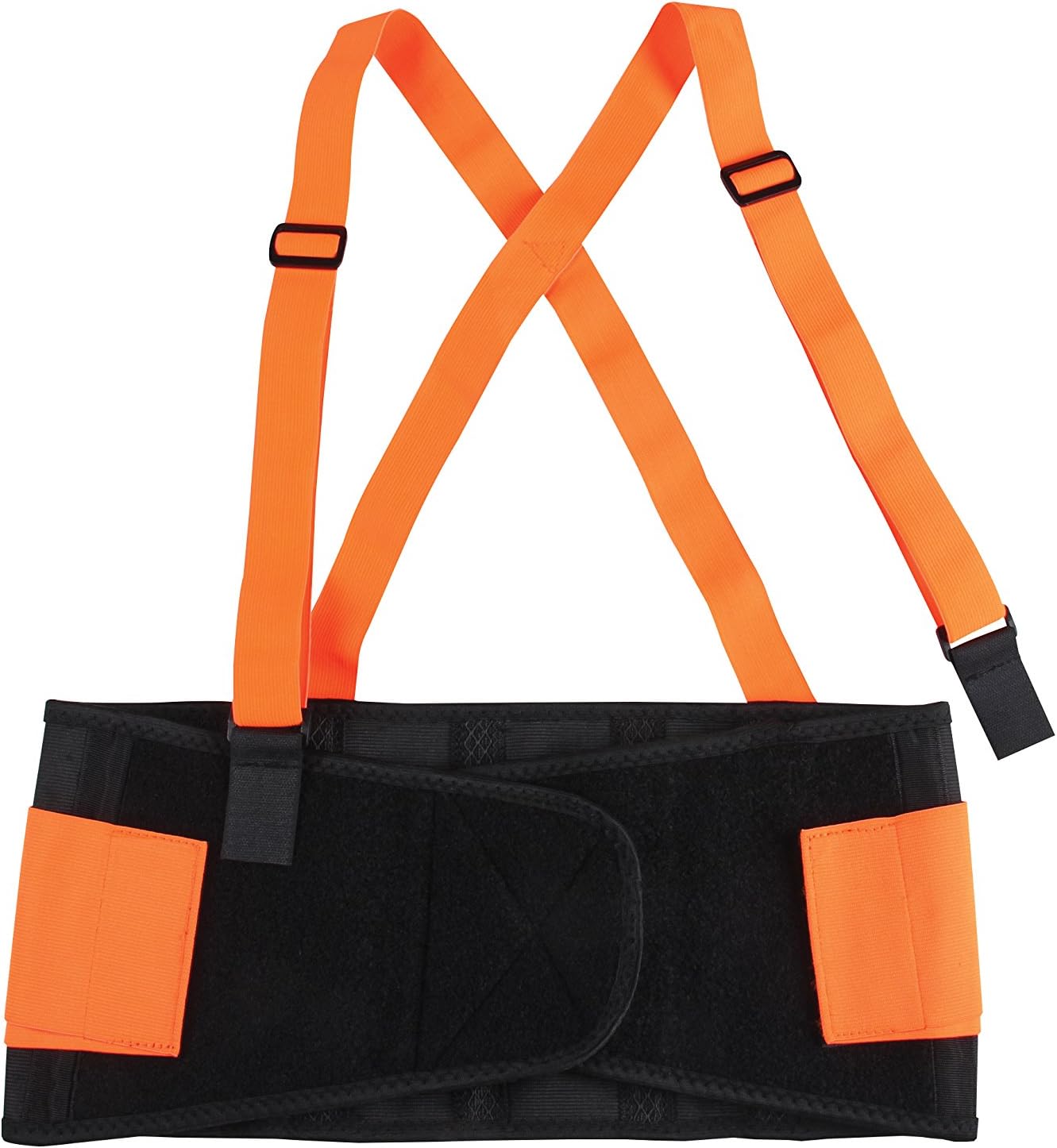 Safety Depot High Viz Elastic Back Support Belt Detachable Suspenders Anti Ride-Up (Large)
