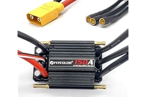FLYCOLOR 150A ESC 2-6S Waterproof Brushless Electronic Speed Controller with 5.5V/5A BEC and XT90 6.0mm Banana Head Connector for Model Ship RC Boat