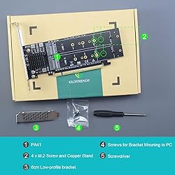GLOTRENDS PA41 Quad M.2 NVMe to PCIe 4.0 X16