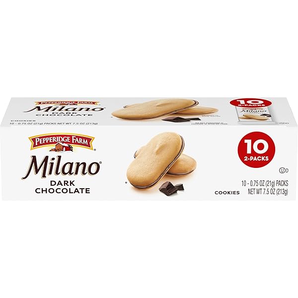 PEPPERIDGE FARM MILANO COOKIES, DARK CHOCOLATE, 10 PACKS, 2 COOKIES PER PACK