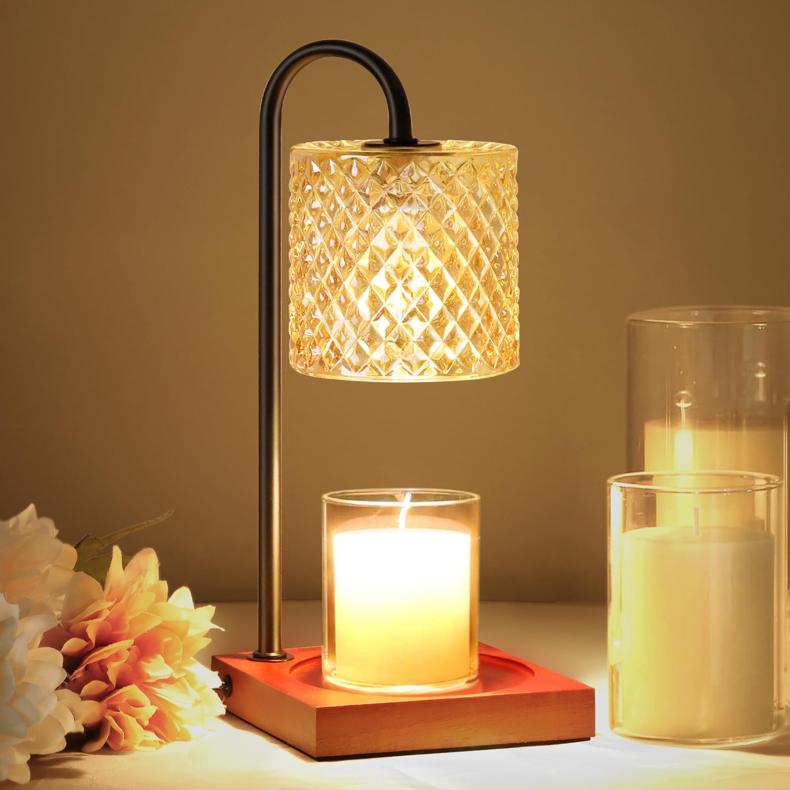 Photo 1 of *UNTESTED*
Candle Warmer Lamp, Candle Lamp Wax Warmer, Timer & Dimmer 7-Levels, Fits Cup Jar Candle, Top Melting, Crystal Heater Lamp for Scented Wax, Elegant Home Decor, Amber & Brown