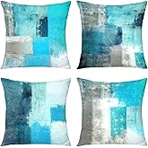 Alricc Teal Throw Pillow Cover,Pack of 4 Soft Velvet Decorative Cushion Cover for Sofa Bedroom Living Room (18X18 inch,Teal)