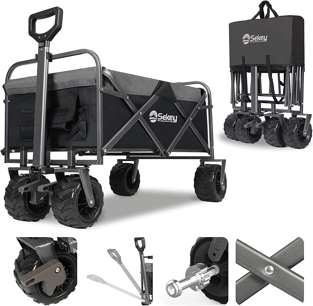 Sekey Folding Festival Trolley All-Terrain Wheels 440lb Capacity Wagon