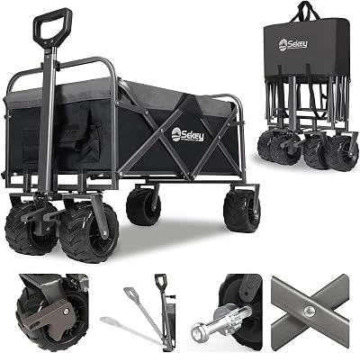 Sekey Folding Festival Trolley All-Terrain Wheels 440lb Capacity Wagon