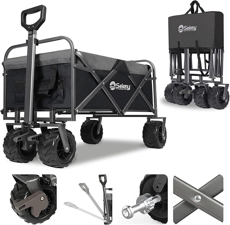 Sekey Folding Festival Trolley All-Terrain Wheels 440lb Capacity Wagon