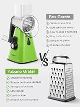 Yabano Rotary Cheese Grater Vegetable Slicer with 3 Stainless Drums view 3