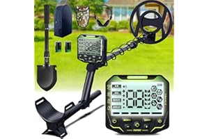 UniWater Metal Detector for Adults Professional,Higher Accuracy Gold Detectors Waterproof, Backlight LCD Display, Advanced DSP Chip,16" Detection Depth Metal Detectors Kit-Black