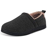 Garonne Men's Memory Foam Slippers for Indoor/Outdoor, House Shoes with Nonslip Rubber Sole