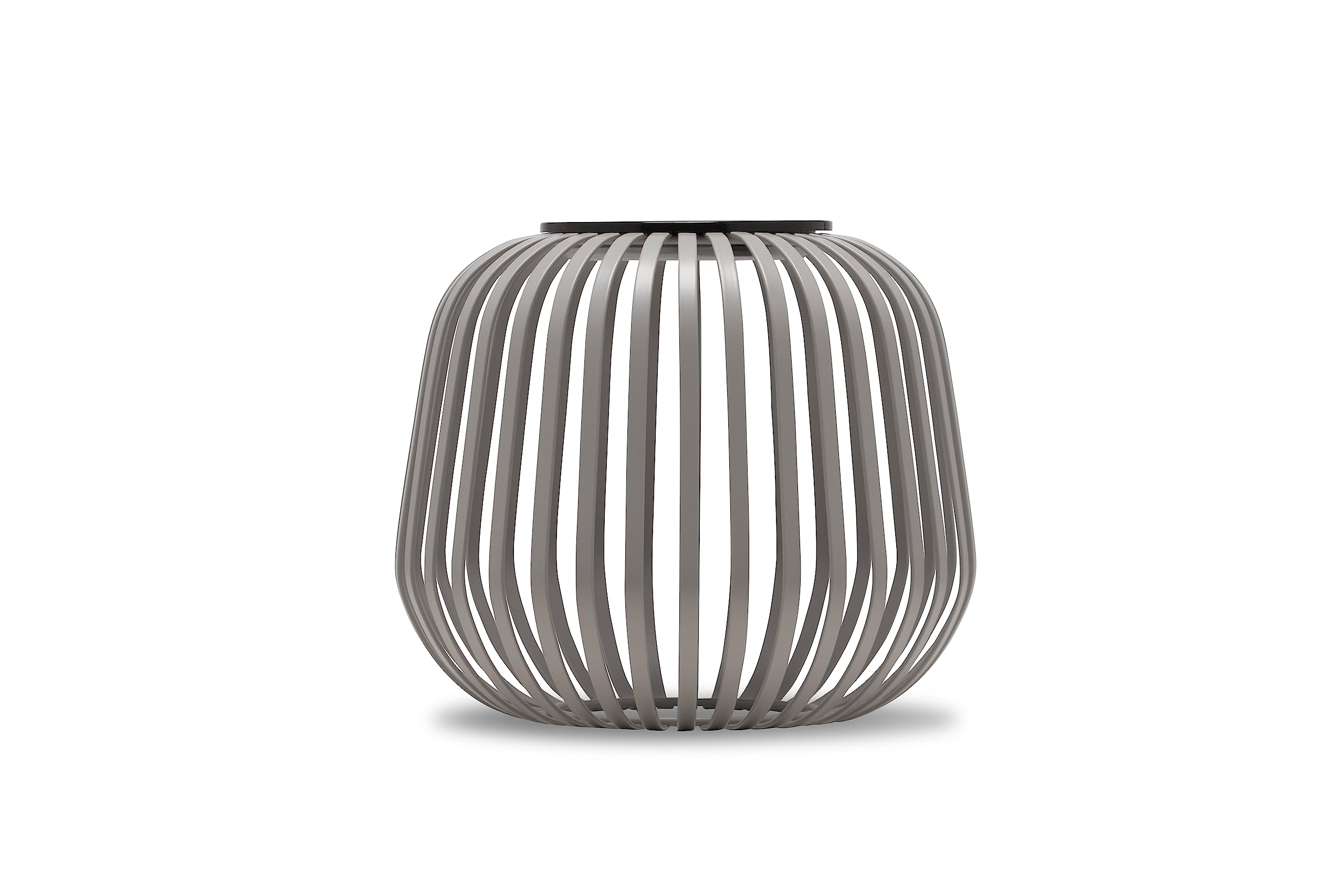 LUUK LIFESTYLE Small LED Solar lamp in Minimalist cage Design, Outdoor Table lamp with Light Effects, Fast Charging, Wireless, Elegant Camping lamp, Decoration for Balcony, Garden, Gift idea, Grey