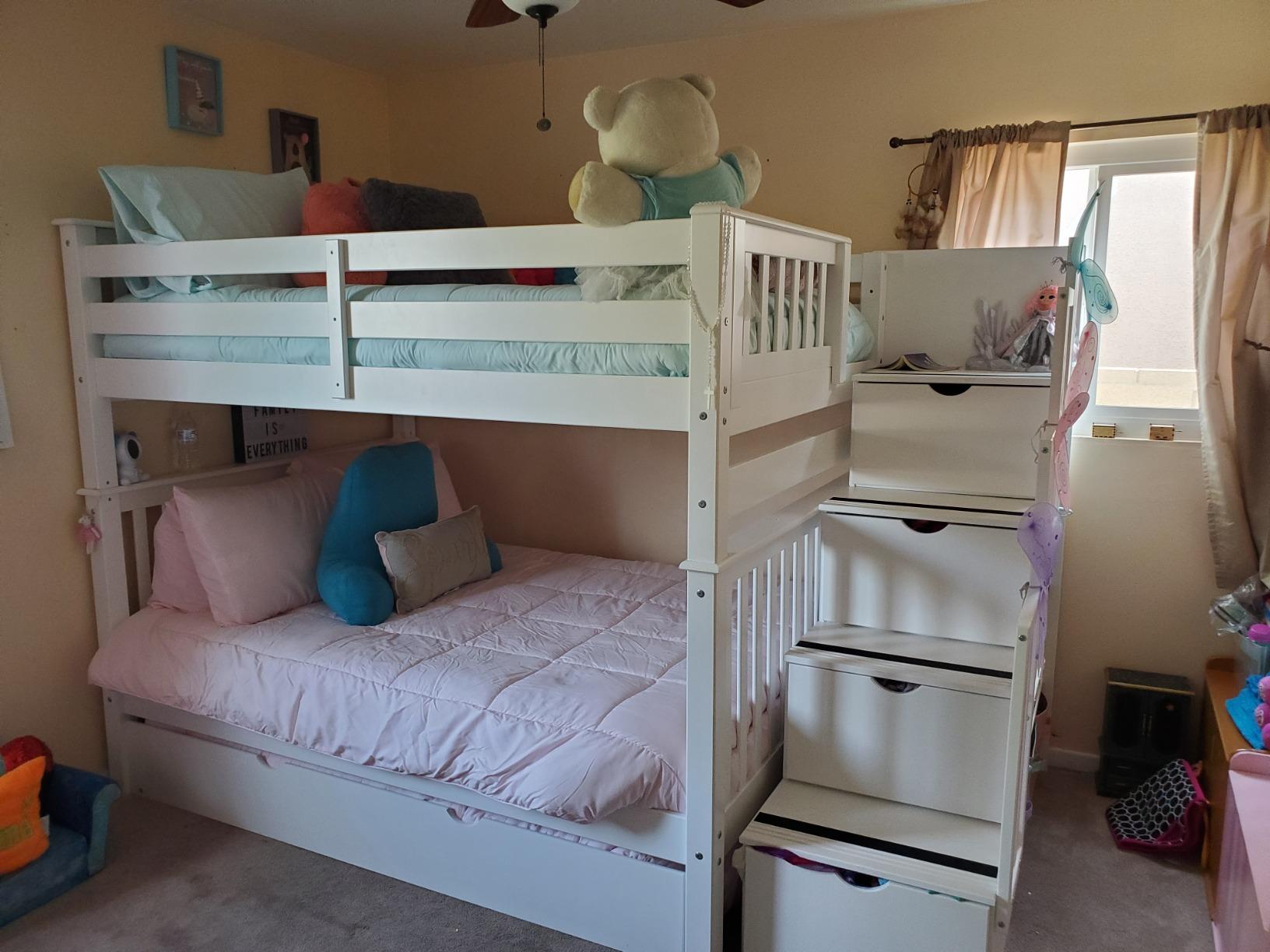 72/mo Finance Bedz King Stairway Bunk Beds Full over Full with 4