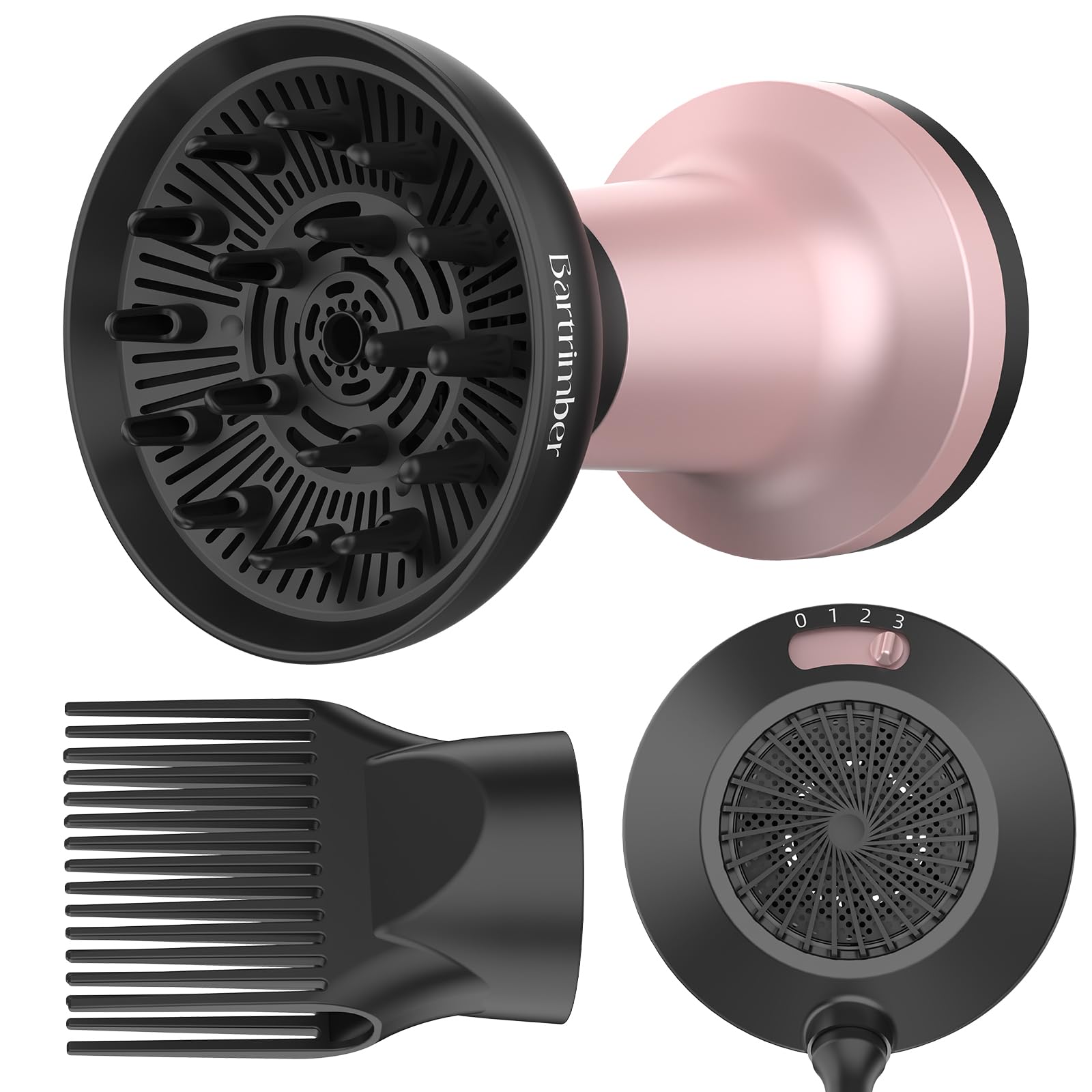 Photo 1 of 2 in 1 Hair Diffuser for Curly Hair with Ionic Technology, XL 1875W Hair Dryer with Diffuser & Comb Nozzle Attachment, 3×Faster, Enhances Curl Waves, Reduce Frizz, Gifts for Women Her