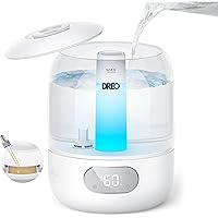 DREO Humidifiers for Bedroom, 3L Top Fill 30H & 26dB Quiet Cool Mist Air Humidifier, Easy to Fill & Clean Ultrasonic Humidifi