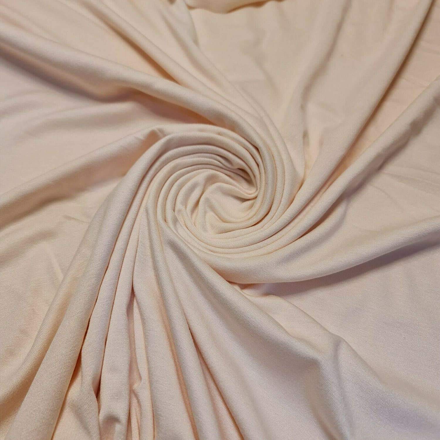 Plain Peach Stretch Jersey Knit T-Shirt Baby Grow Dress Fabric (Pre Cut 5 Meter - Peach)